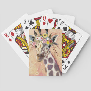 Klimt Giraffe In bloemen toegevoegd Pokerkaarten