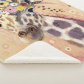 Klimt Giraffe | In bloemen toegevoegd Sherpa Deken (3/4)