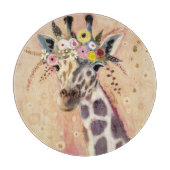 Klimt Giraffe | In bloemen toegevoegd Snijplank (Voorkant)