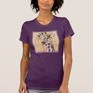Klimt Giraffe   In bloemen toegevoegd T-shirt