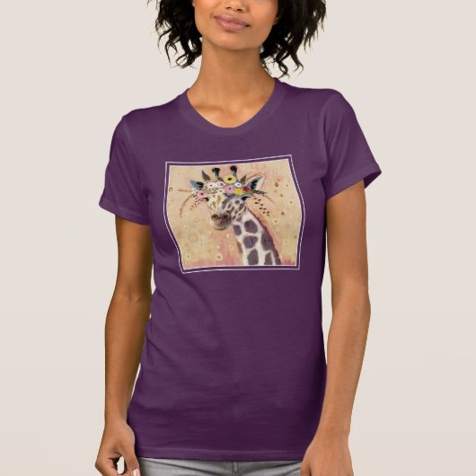 Klimt Giraffe | In bloemen toegevoegd T-shirt (Voorkant)