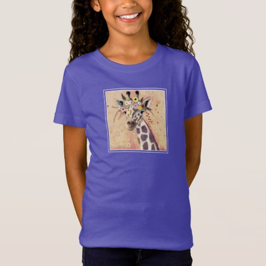 Klimt Giraffe | In bloemen toegevoegd T-shirt (Voorkant)
