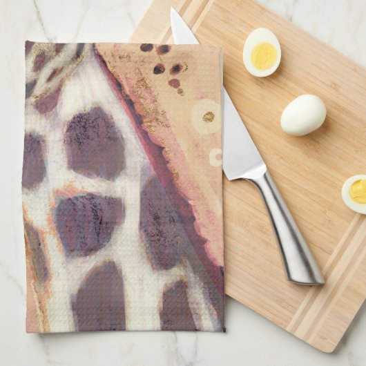 Klimt Giraffe | In bloemen toegevoegd Theedoek (Quarter Fold)