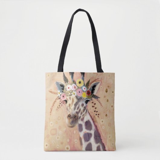 Klimt Giraffe | In bloemen toegevoegd Tote Bag (Voorkant)