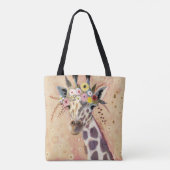 Klimt Giraffe | In bloemen toegevoegd Tote Bag (Achterkant)