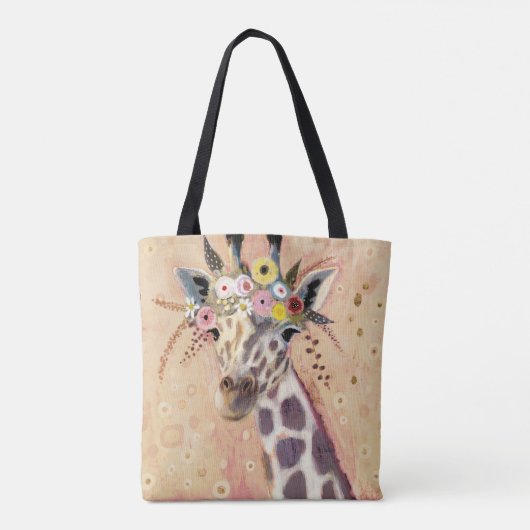 Klimt Giraffe | In bloemen toegevoegd Tote Bag (Achterkant)