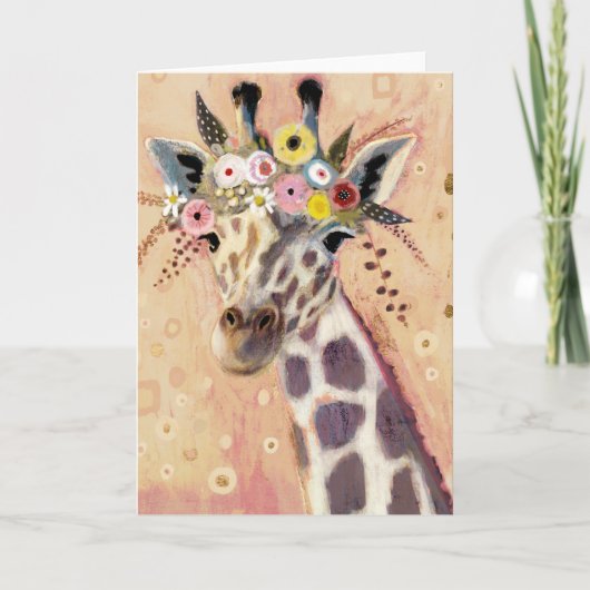 Klimt Giraffe| In bloemen verrijkt Kaart (Voorkant)