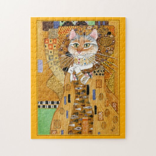 Klimt Gold Cat spoof puzzel Legpuzzel (Verticaal)