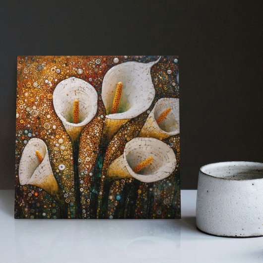 Klimt Golden Calla Lilies Symbolisme Art Nouveau Tegeltje
