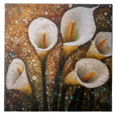 Klimt Golden Calla Lilies Symbolisme Art Nouveau Tegeltje (Voorkant)