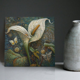 Klimt Golden Calla Lily Butterfly Art Tegeltje