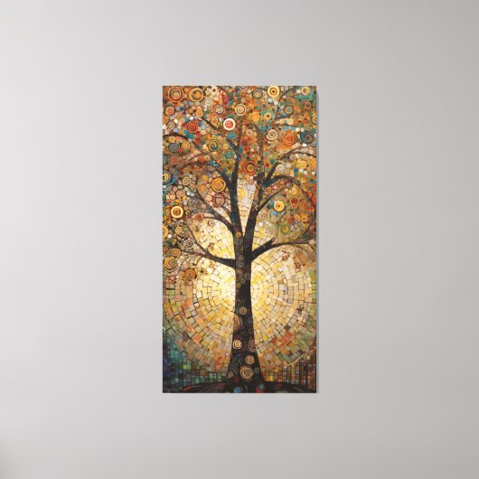Klimt Golden Tree Abstract Art Nouveau Can Canvas Afdruk (Voorkant)