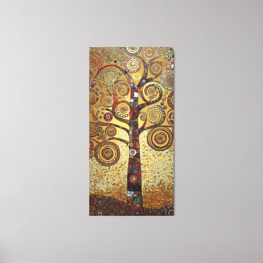 Klimt Golden Tree Abstract Art Nouveau Canvas Afdruk (Voorkant)