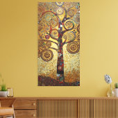 Klimt Golden Tree Abstract Art Nouveau Canvas Afdruk (Insitu (Woonkamer))