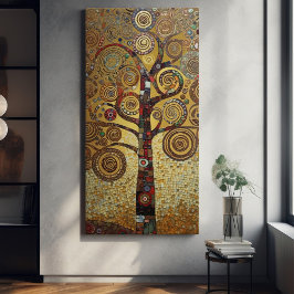 Klimt Golden Tree Abstract Art Nouveau Canvas Afdruk