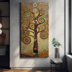 Klimt Golden Tree Abstract Art Nouveau Canvas Afdruk