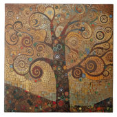 Klimt Golden Tree Abstract Art Nouveau Cer Tegeltje (Voorkant)