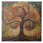 Klimt Golden Tree Abstract Art Nouveau Cer Tegeltje (Voorkant)