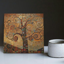 Klimt Golden Tree Abstract Art Nouveau Cer