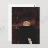 Klimt, Gustav Dame mit Hut und Federboa 1909 Techn Briefkaart (Voorkant / Achterkant)