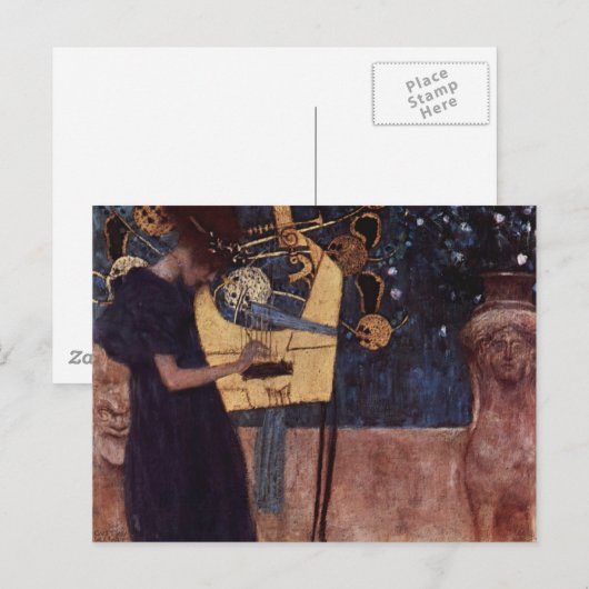 Klimt Gustav de Muziek Briefkaart (Voorkant / Achterkant)