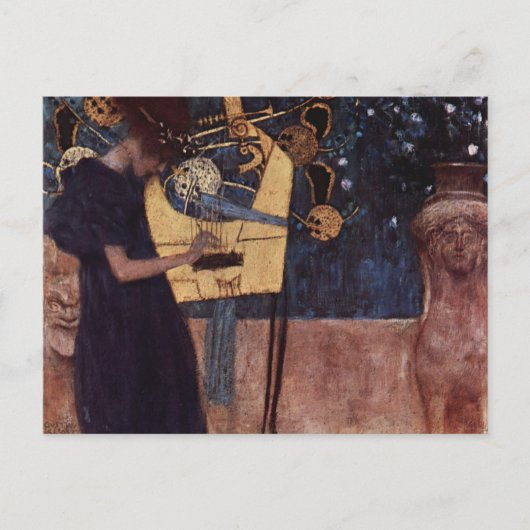 Klimt Gustav de Muziek Briefkaart (Voorkant)
