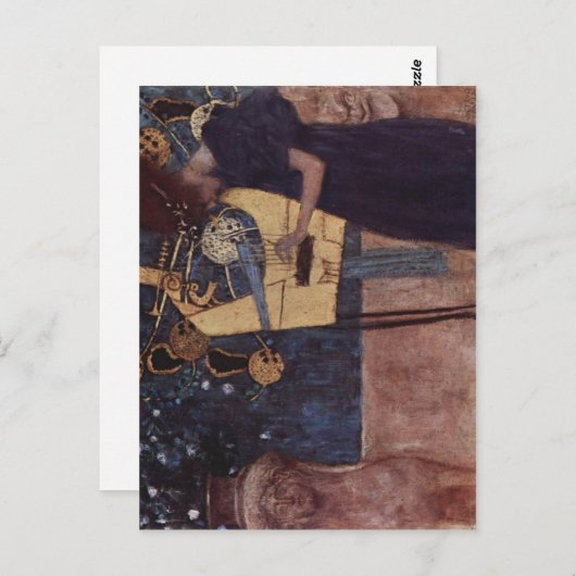 Klimt, Gustav Die Musik 1895 Technique?l auf Lein Briefkaart (Voorkant / Achterkant)