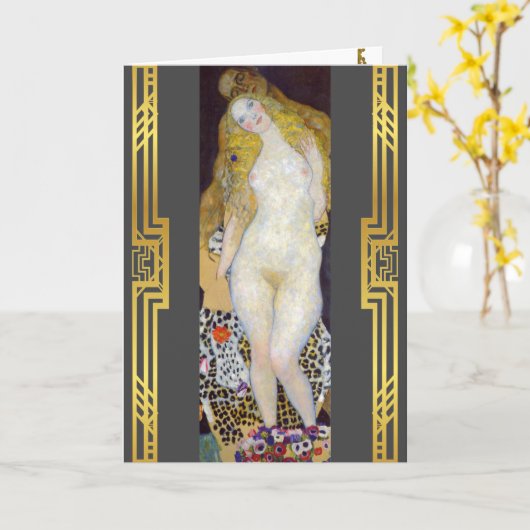 Klimt herstelde Adam en Eva Kaart (Gele Bloem)