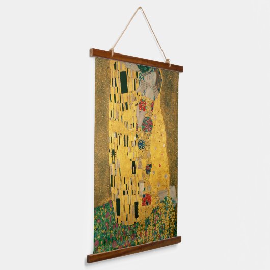 Klimt // Het kus schilderen Hangend Wandkleed (Gebogen)