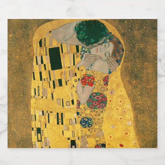 Klimt // Het kus schilderen Sparkling Wijnetiket (Enkel label)