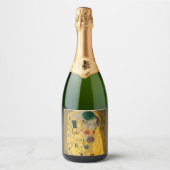 Klimt // Het kus schilderen Sparkling Wijnetiket (Voorkant)