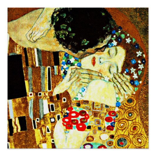 Klimt - Het schilderij van de Kus, Gustav Klimt Poster (Voorkant)