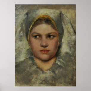 Klimt - hoofd van een student poster