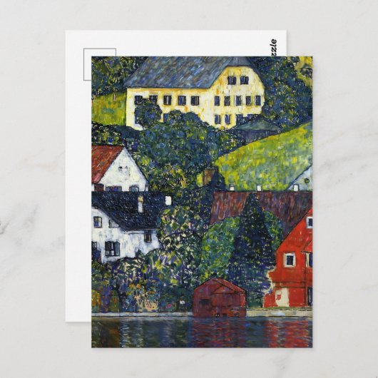 Klimt Huizen bij Unterach am Attersee Landschap Briefkaart (Voorkant / Achterkant)