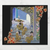 Klimt-Inspired Surreal Collage Bier Etiket (Enkel label)