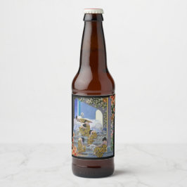 Klimt-Inspired Surreal Collage Bier Etiket