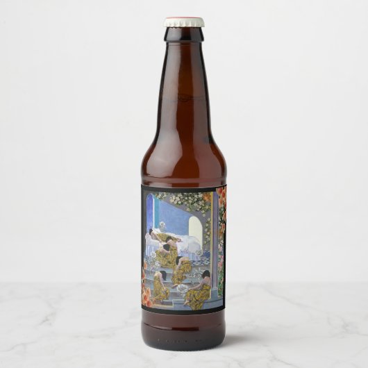 Klimt-Inspired Surreal Collage Bier Etiket (Voorkant)