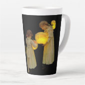 Klimt-Inspired Surreal Collage Latte Mok (Rechterhoek)