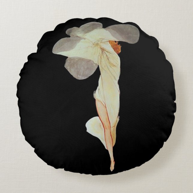 Klimt-Inspired Surreal  Rond Kussen (Voorkant)