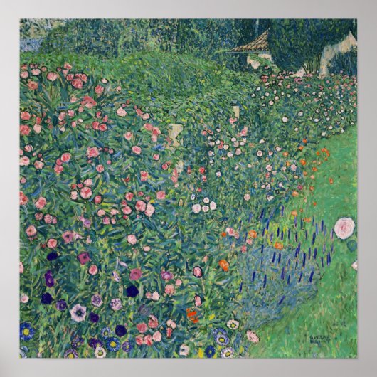 Klimt - Italiaans tuinlandschap 1913 Poster (Voorkant)