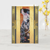 Klimt Judith II Art Nouveau Rested Afbeelding Kaart (Gele Bloem)