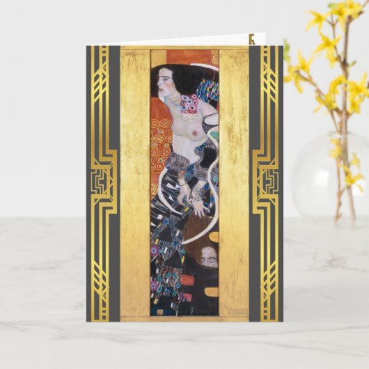Klimt Judith II Art Nouveau Rested Afbeelding Kaart (Gele Bloem)