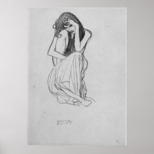 Klimt - Kauernde von vorne Poster