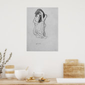 Klimt - Kauernde von vorne Poster (Keuken)