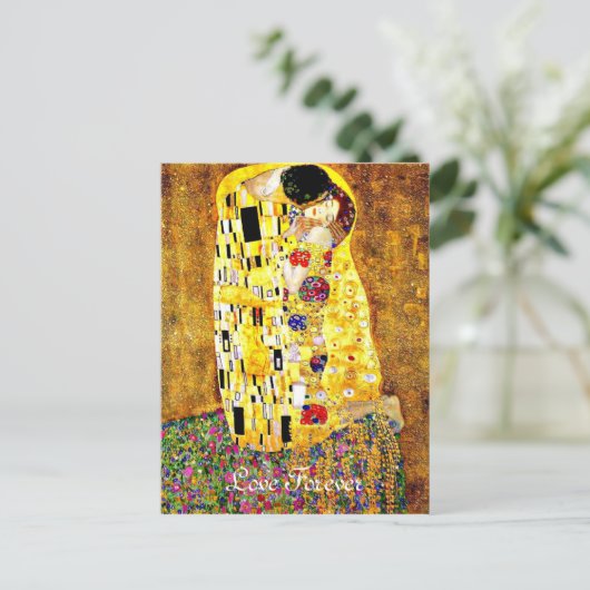 Klimt kunst - De Kus - Liefde Voor Altijd Briefkaart (Staand voorkant)