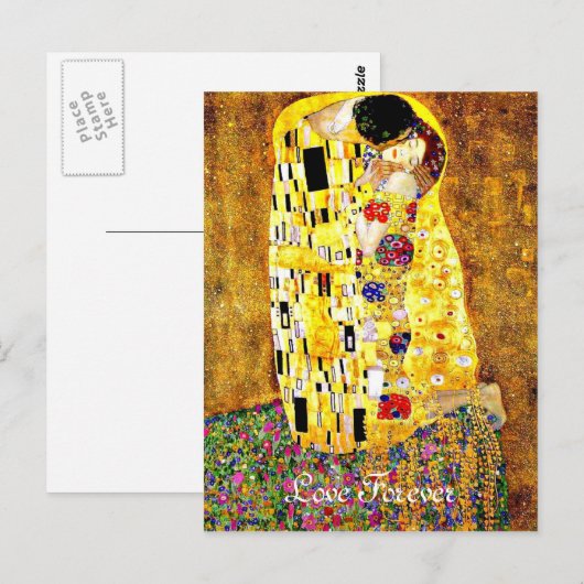 Klimt kunst - De Kus - Liefde Voor Altijd Briefkaart (Voorkant / Achterkant)