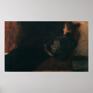 Klimt - Lady at the Fireplace Poster