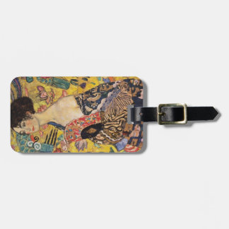 Klimt Lady met Fan Fine Art Bagagelabel