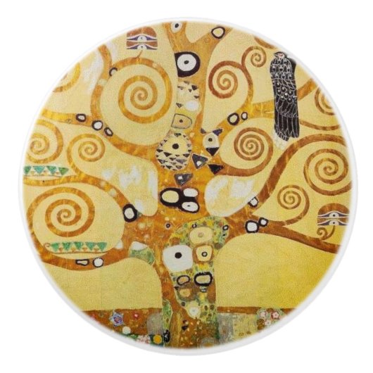 Klimt, Levensboom Keramische Knop (Voorkant)