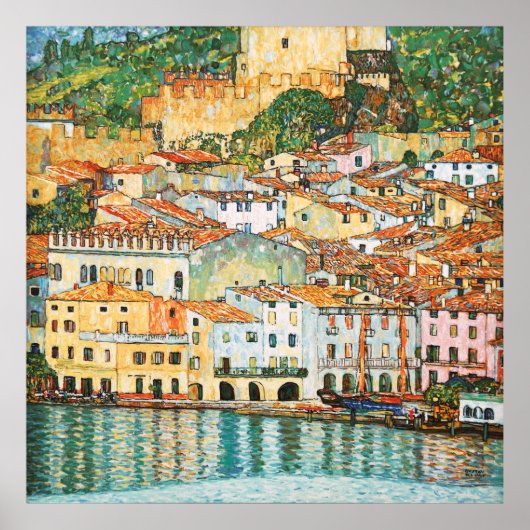 Klimt "Malcesine aan het Gardameer" Poster (Voorkant)